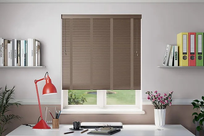 Millennium Chocolate Brown Shimmer - 50mm Aluminium Venetian Blinds With Brown Tapes