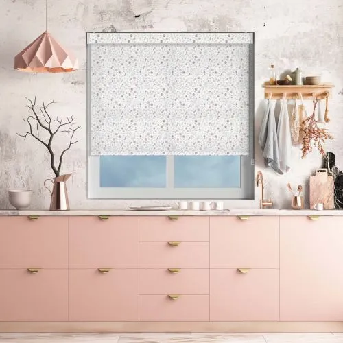 Floral Scatter Blush Pelmet Roller Blind