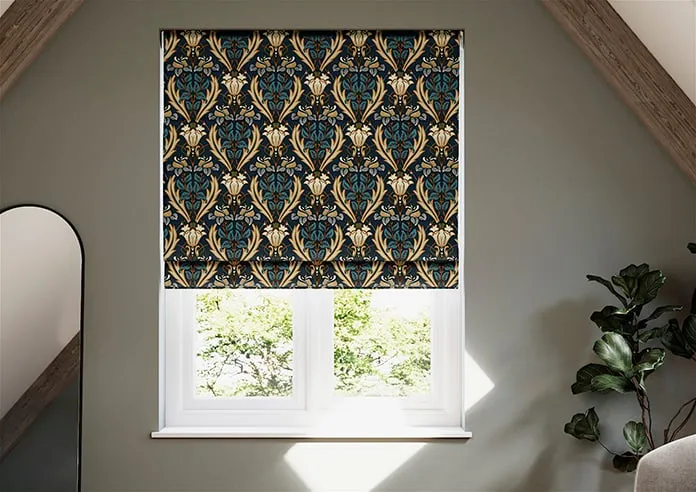 Acanthus Navy - Roman Blind