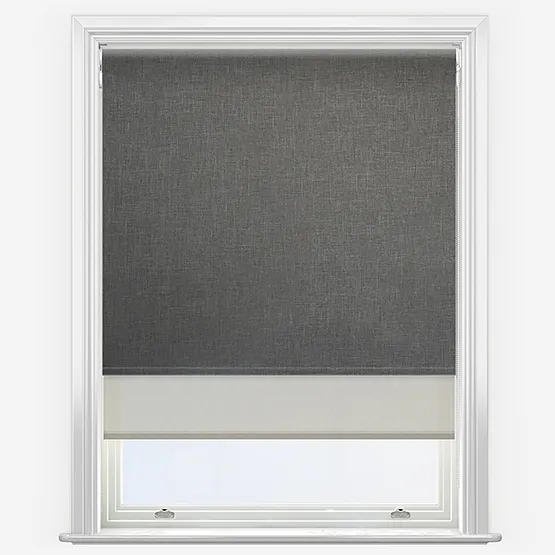 Double Roller Artivis Blackout Mole Grey & Natural Double Roller Blind