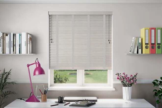 Nova Scotia Light Grey Oak - Wooden Blind Silver Tape