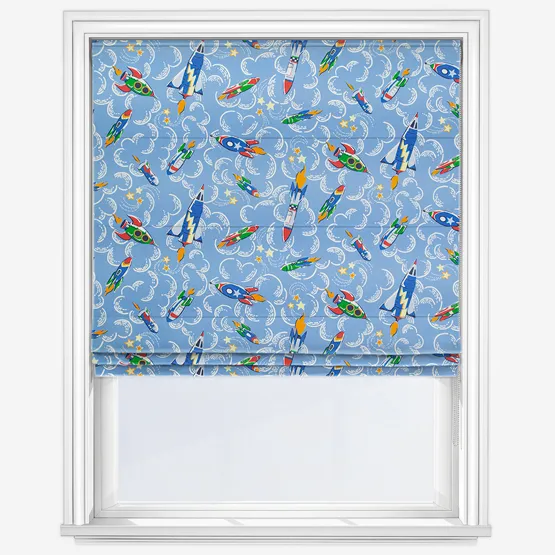Cath Kidston Rocket Mid Blue Roman Blind