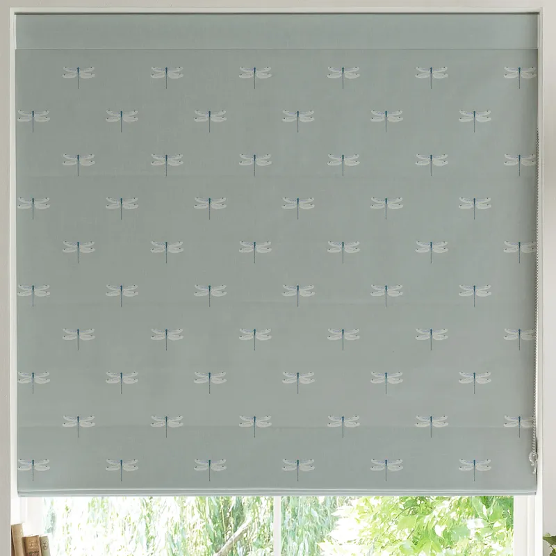 Sophie Allport Dragonfly Made To Measure Roman Blind Grey Blue