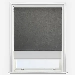 Leniro Blackout Mole Grey & Grey Double Roller Blind