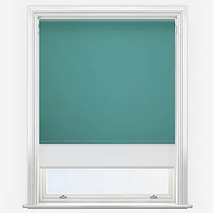 Carnival Blackout Teal & White Double Roller Blind