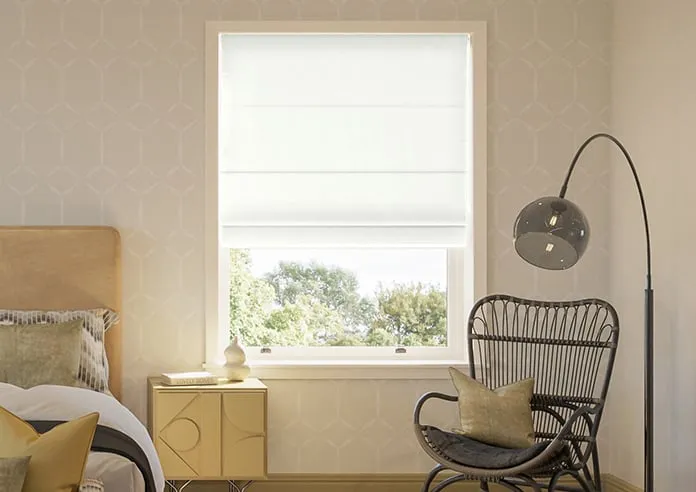 Akoya Faux Silk Lustre White - Roman Blind