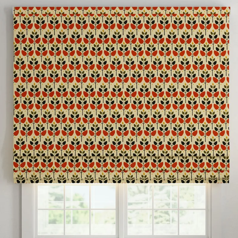 Ante Decor Cadiz Printed Cotton Made To Measure Roman Blind Burnt Umber