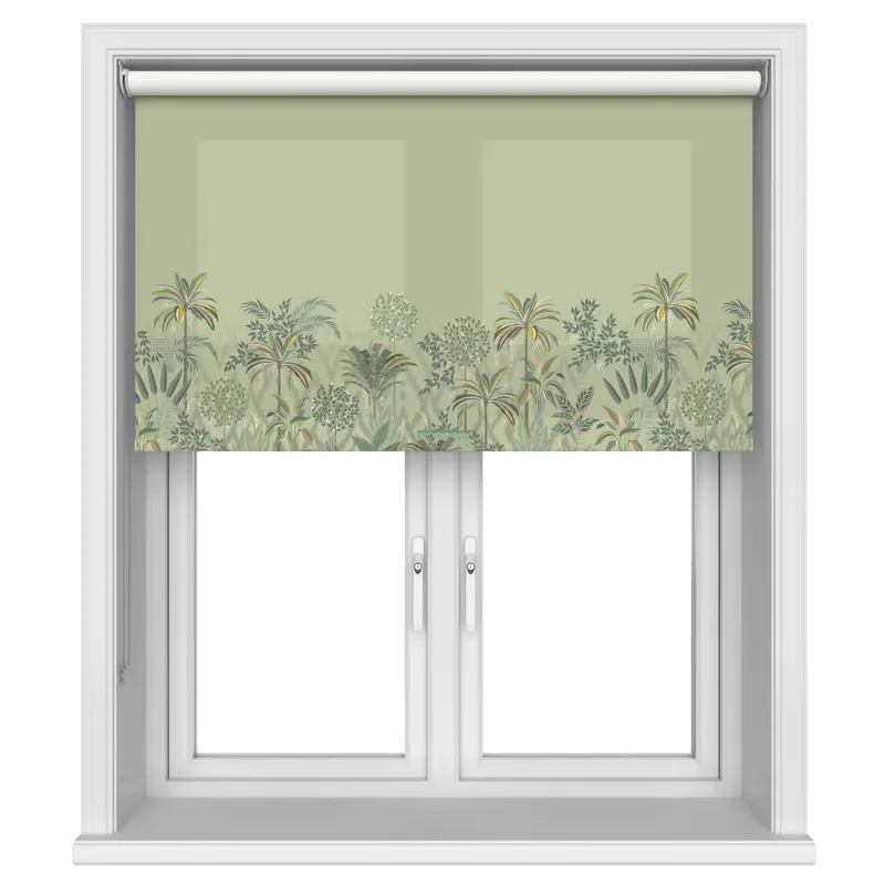 Sara Miller Palm Garden Border Soft Olive Blinds Uk