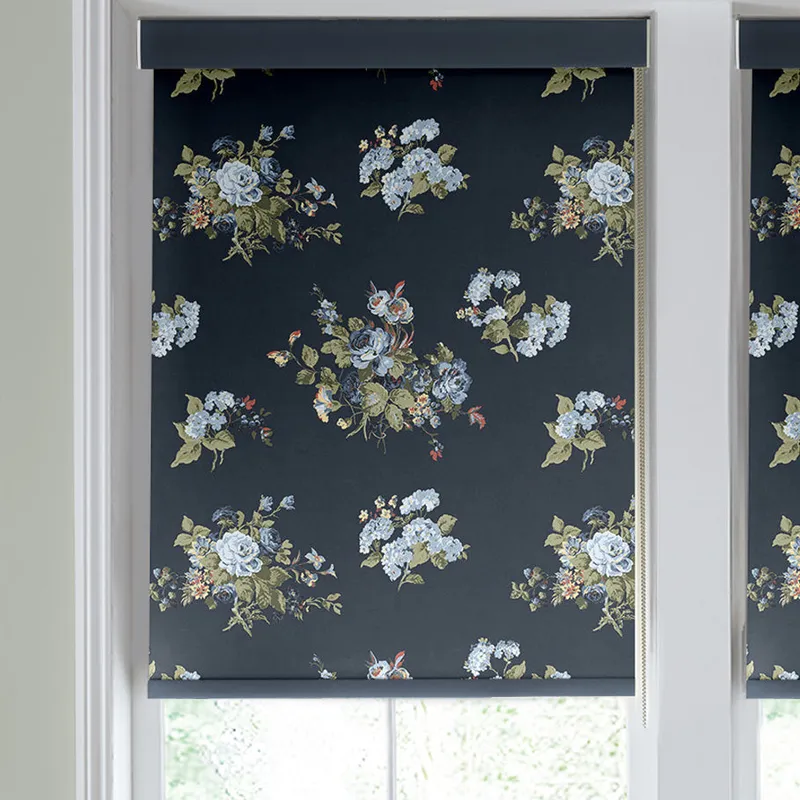 Laura Ashley Rosemore Made To Measure Blackout Roller Blind Midnight