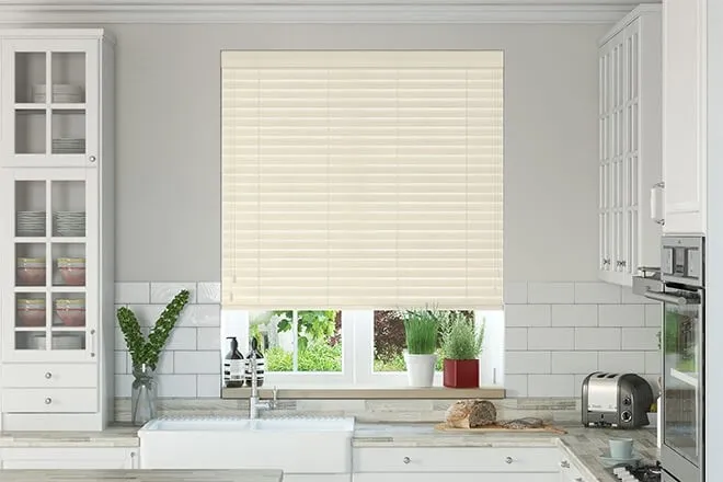 Charisma Ivory - Faux Wood Blind
