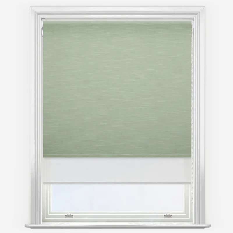 Double Roller Hayworth Fern & White Double Roller Blind