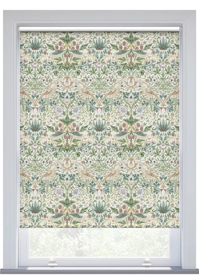 Morris & Co Strawberry Thief Cochineal Roller Blind