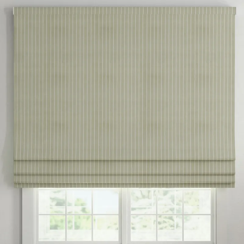 Ante Decor Burgess Printed Cotton Stripe Made To Measure Roman Blind Beige
