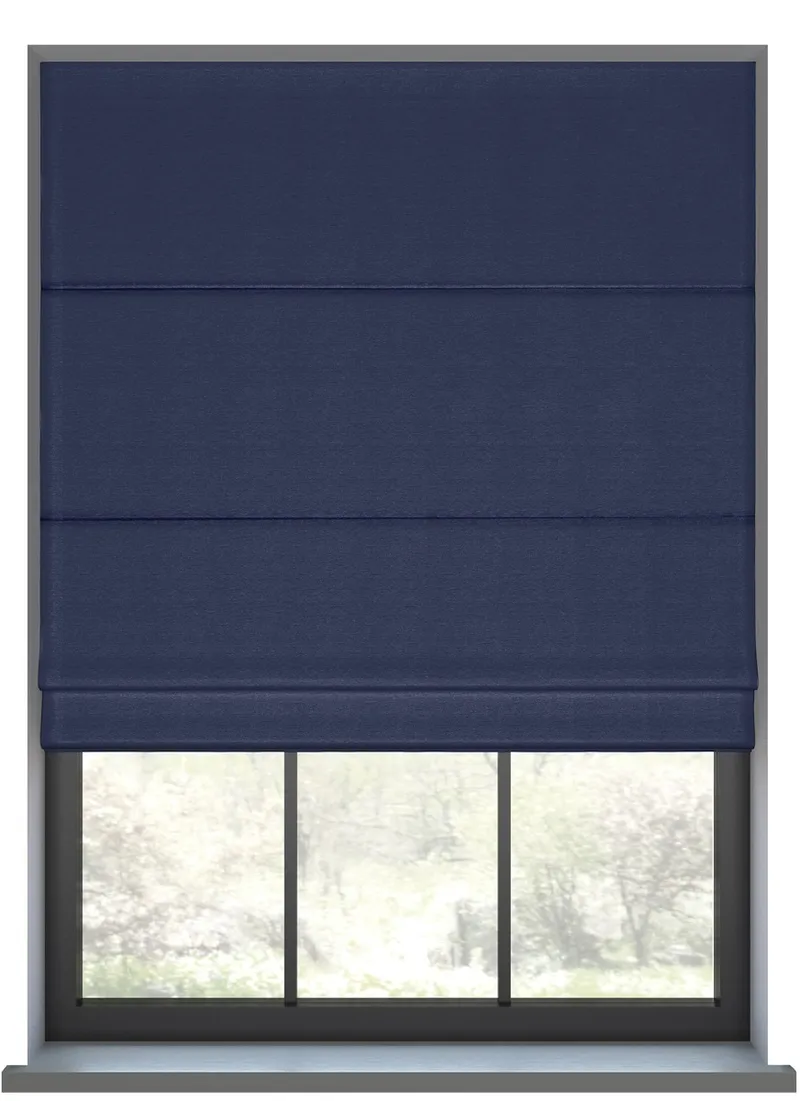 Faux Silk Navy Roman Blind