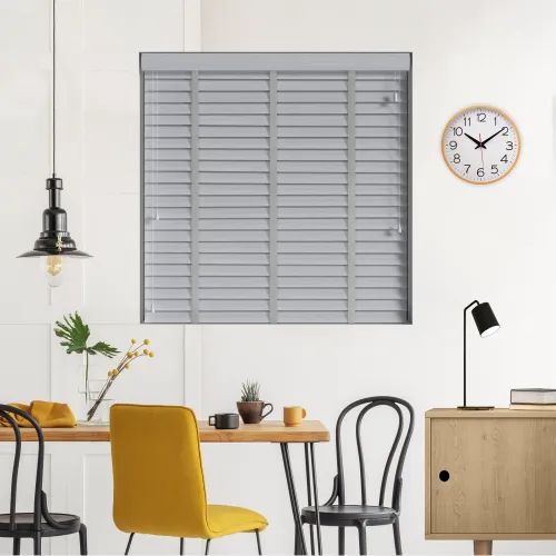 Realm Wood Grain Faux Wood Blind With Noble Ladder Tapes