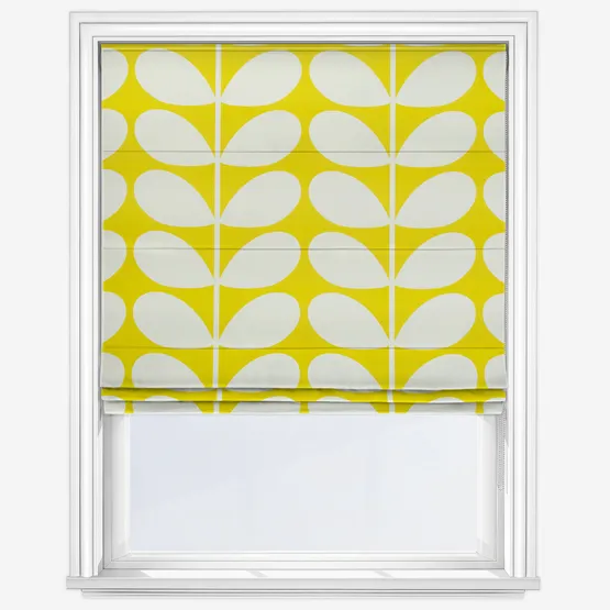 Orla Kiely Jumbo Solid Stem Yellow Roman Blind