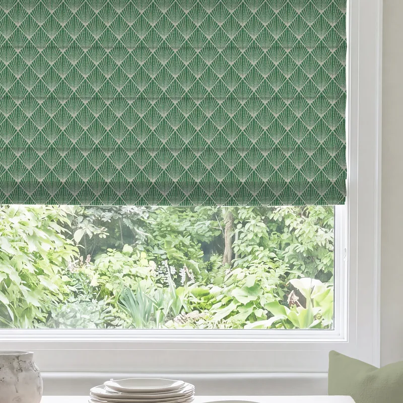 Ante Decor Paris Woven Made To Measure Roman Blind Green