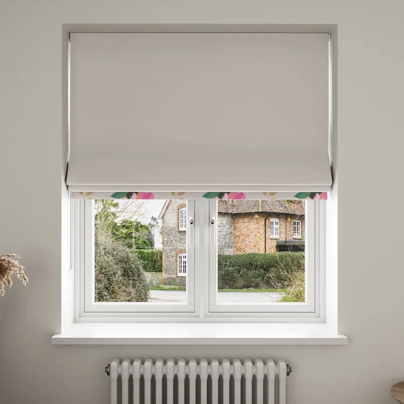 Sara Miller Peony Border Pale Grey Blinds Uk