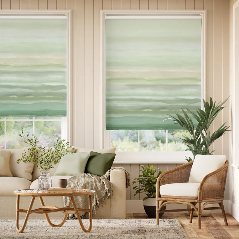 Strata Stripe Sage Roller Blind