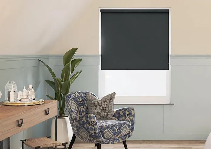 Florenza (Blackout) Shadow Black - Roller Blind