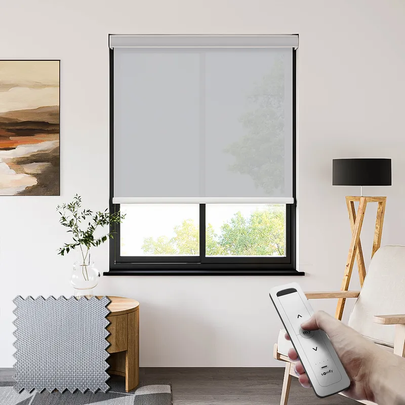 Filtra 3% Grey Somfy Battery Powered Screen Roller Blinds