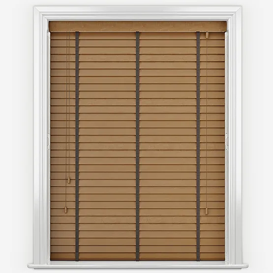 Dalby Honey With Chocolate Tapes Wooden Venetian Blinds