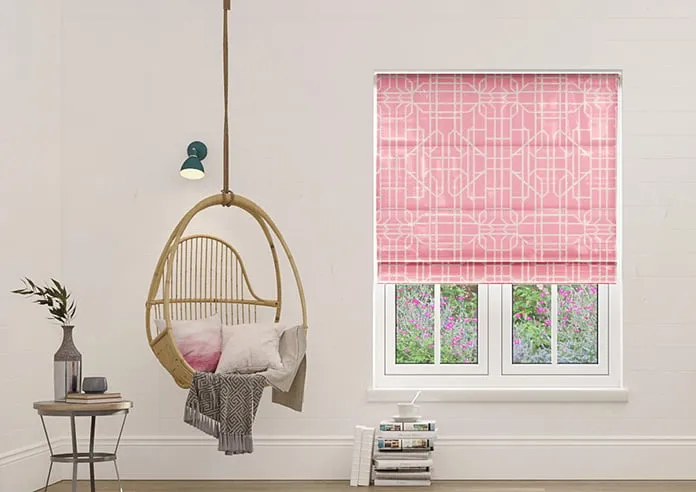 Bamboo Brights Pink - Roman Blind