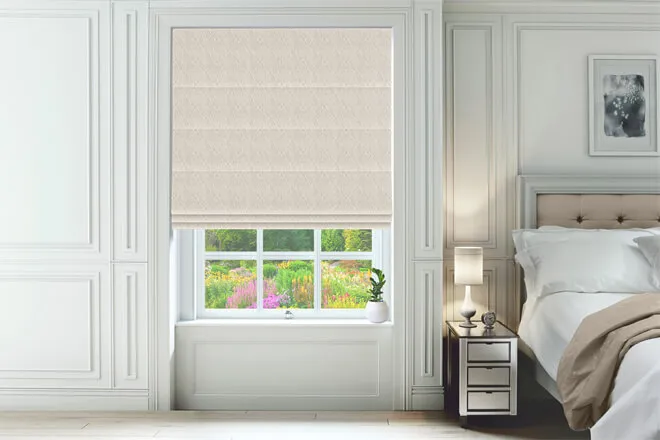 Warwick Champagne - Patterned Roman Blind