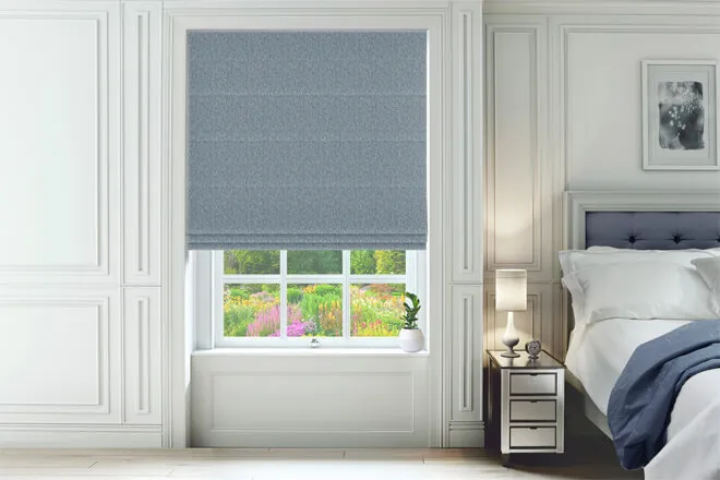 Braxton Blue - Patterned & Textured Roman Blind