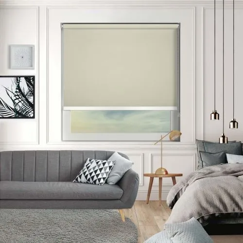 Bedtime Hessian White Bottom Bar Roller Blind