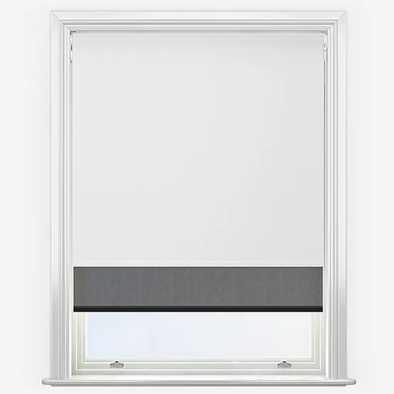 Double Roller Sunvue White & Jet Black Double Roller Blind