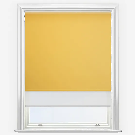 Double Roller Fusion Blackout Daffodil Yellow & White Double Roller Blind