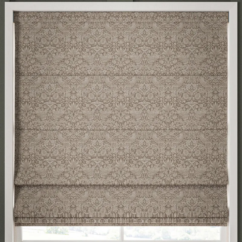 William Morris Strawberry Thief Woven Made To Measure Roman Blind Limestone