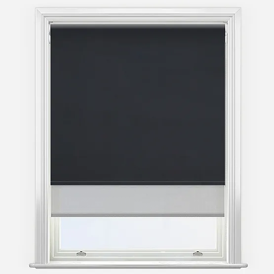 Double Roller Sunvue Jet & Dove Grey Double Roller Blind