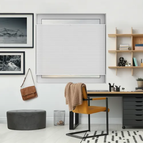 Tensioned Dovestone White Honeycomb Pleated Blind