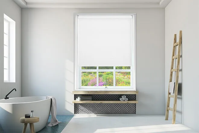 Serena White - Vinyl Blackout Roller Blind