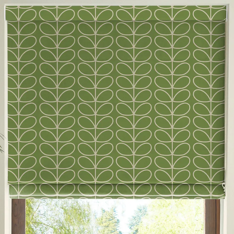 Orla Kiely Linear Stem Made To Measure Roman Blind Chalky Green