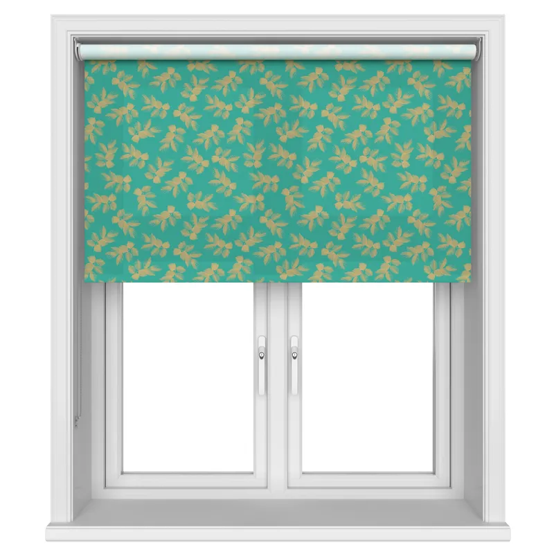 Sara Miller Etched Leaves Green Blinds Uk