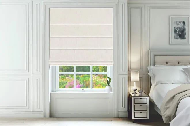 Atrani White - Luxury Basketweave Roman Blind