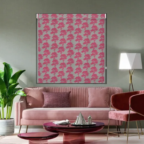 Carlin Pink Roller Blind - Elegant Pelmet Design