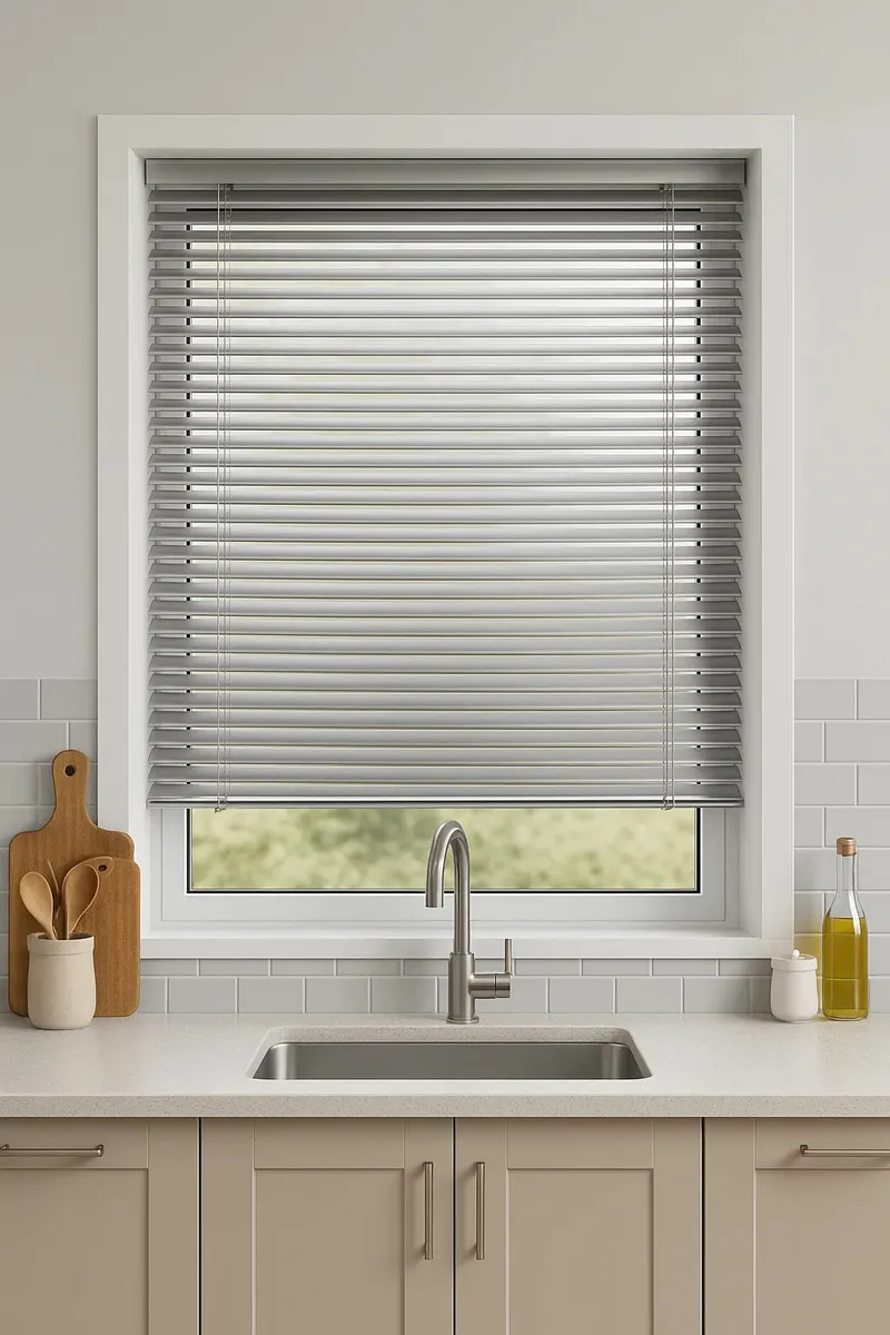 Brushed Nickel Metal Venetian Blind - 25mm