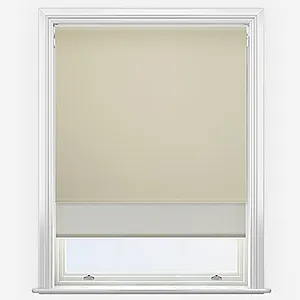 Optima Blackout Warm Stone & Natural Double Roller Blind