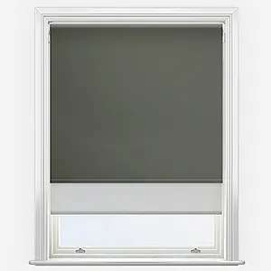 Optima Blackout Slate Grey & Grey Double Roller Blind