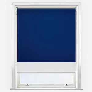 Carnival Blackout Sapphire & White Double Roller Blind