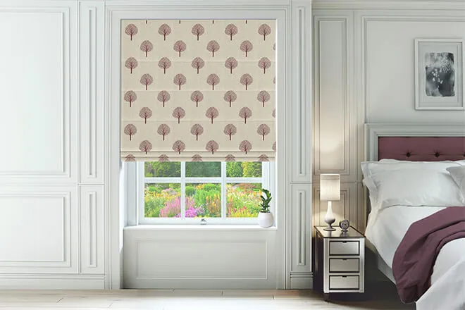 Emily Bond Yew Tree Mulberry - Designer Roman Blind