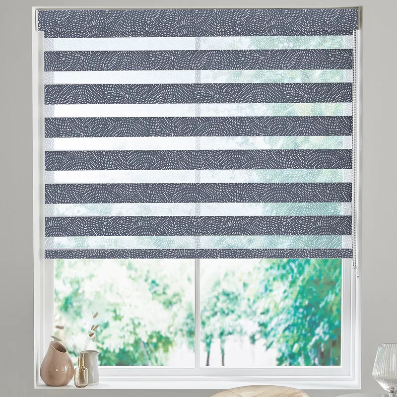 Swirl Made To Measure Day Night Blind Navy