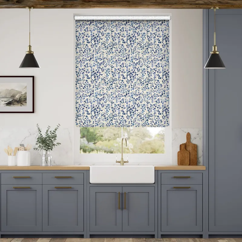Rue Watercolour Blue Roller Blind