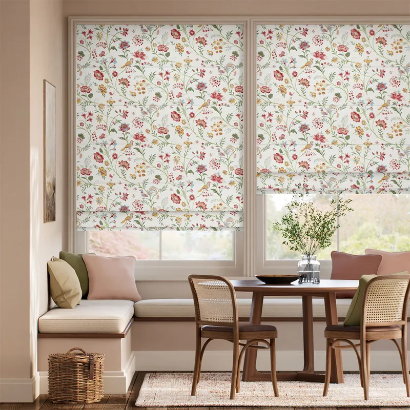 Songbird Green Blush & Ochre Roman Blind