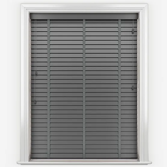 Aspect Raven Black With Dark Grey Tapes Wooden Venetian Blinds