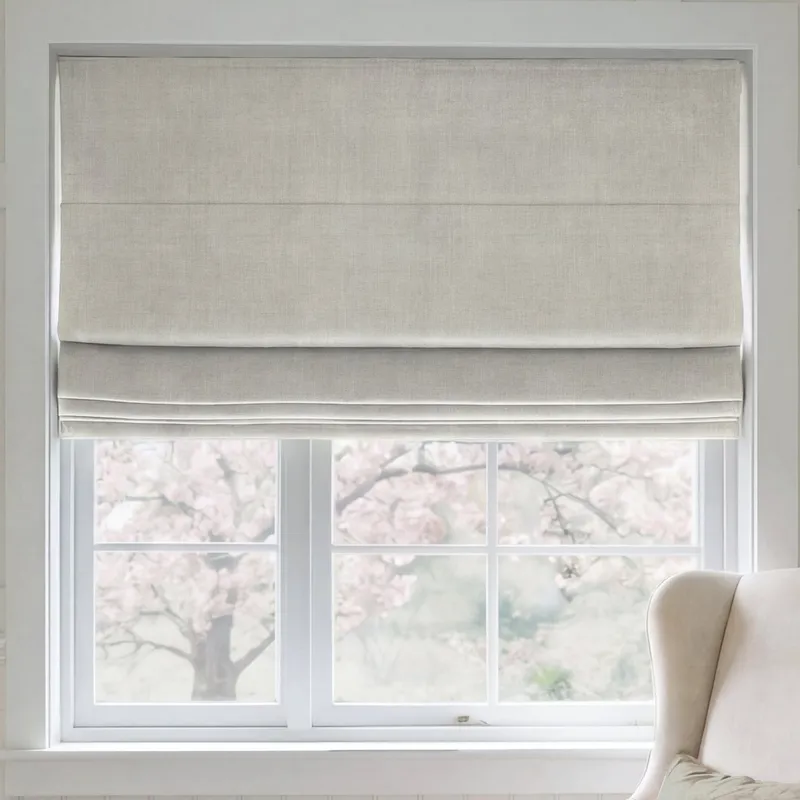Ante Decor Chelsea Chenille Made To Measure Roman Blind Pearl